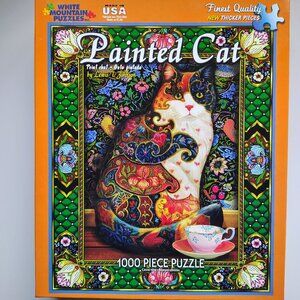 White Mountain Puzzle 1000 Pieces "Painted Cat"